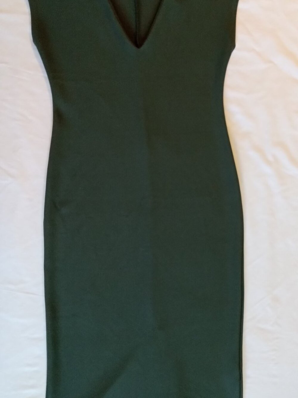 Women's Zara large sage green dress, v neck - Picture 3 of 12